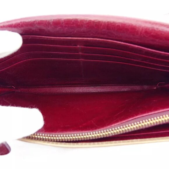 miu miu wallet logo beige Bordeaux leather Authentic used - Picture 7 of 9